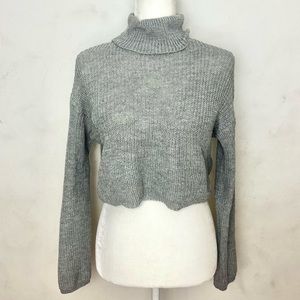 Misguided gray knit turtle neck sweater